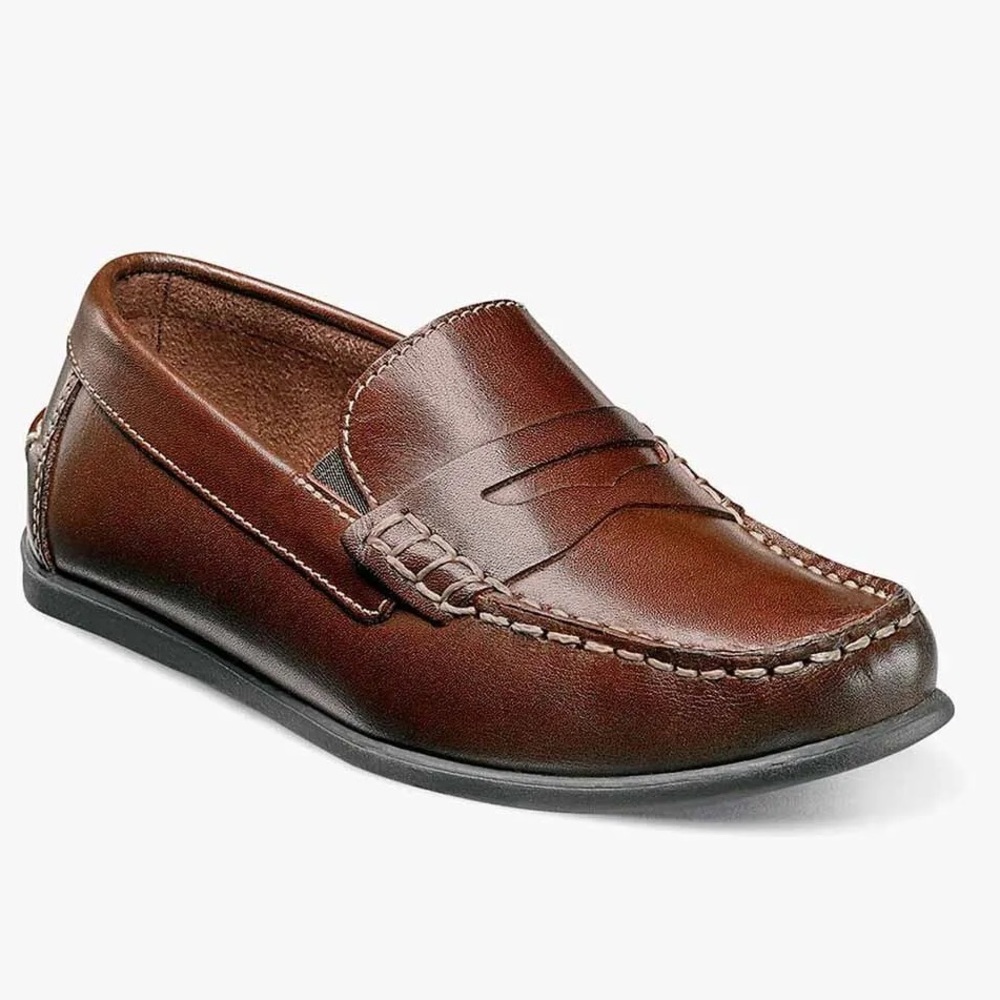 Florsheim Kids Jasper Jr. Boys Moc Toe Penny Driver, Brown Size: 4M NWOT
